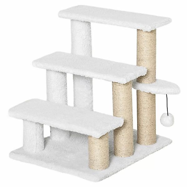 PawHut Haustiertreppe mit Kratzbaum Ball 3-Stufig 45 x 40x48cm günstig online kaufen