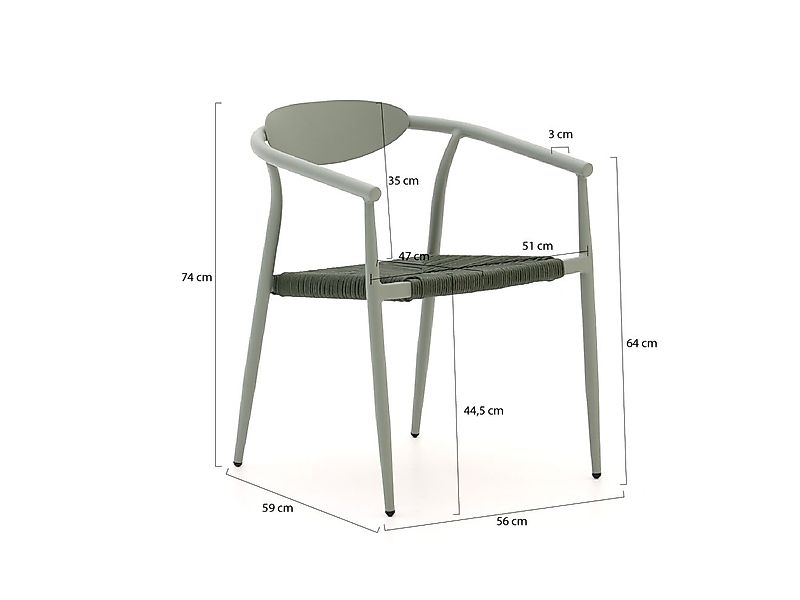 Manifesto Cavone/Bruca 170 cm Gartenmöbel-Set 5-teilig stapelbar günstig online kaufen
