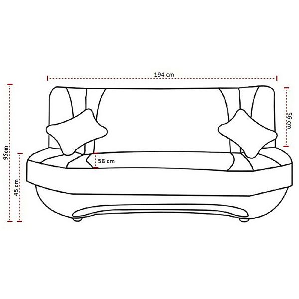 Feldmann-Wohnen Sofa Ewa, mit Schlaffunktion, mit Bettkasten 1 Teile, 194x9 günstig online kaufen