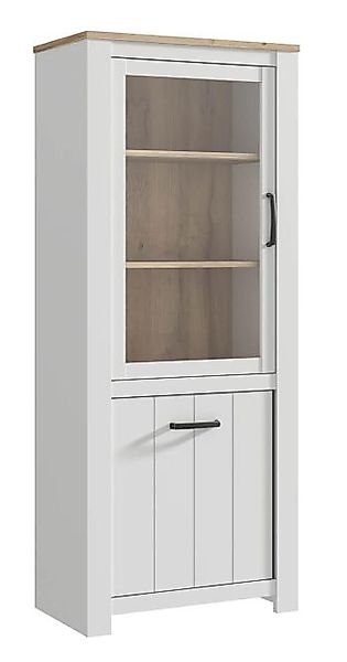 Vitrine ELARA von Forte Weiß matt / Bianco Eiche günstig online kaufen