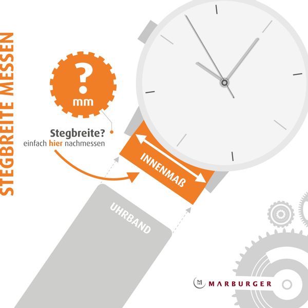 MARBURGER Uhrenarmband 24mm Leder Alligator Prägung günstig online kaufen