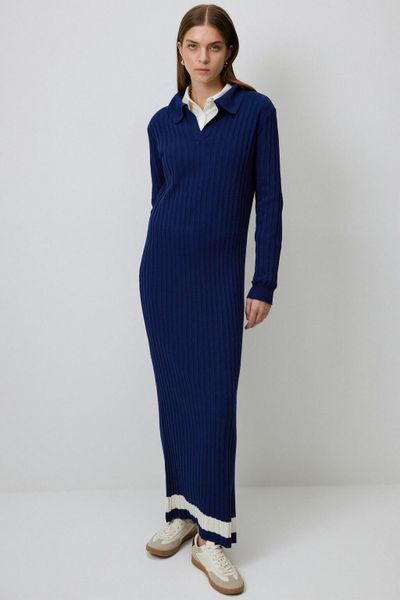 touche prive Maxikleid STRICKKLEID MIT POLOKRAGEN günstig online kaufen