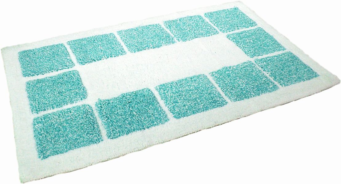MESANA Badematte "Karo Melange" Höhe 15 mm rutschhemmend beschichtet fußbod günstig online kaufen