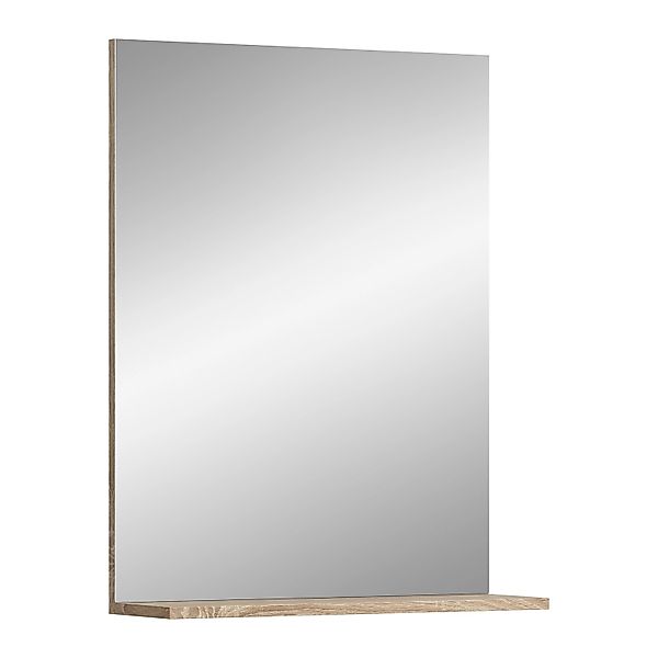 Spiegel Lambada m. Ablageboden Eiche Hell/Weiß Hochglanz 79 cm x 60 cm günstig online kaufen