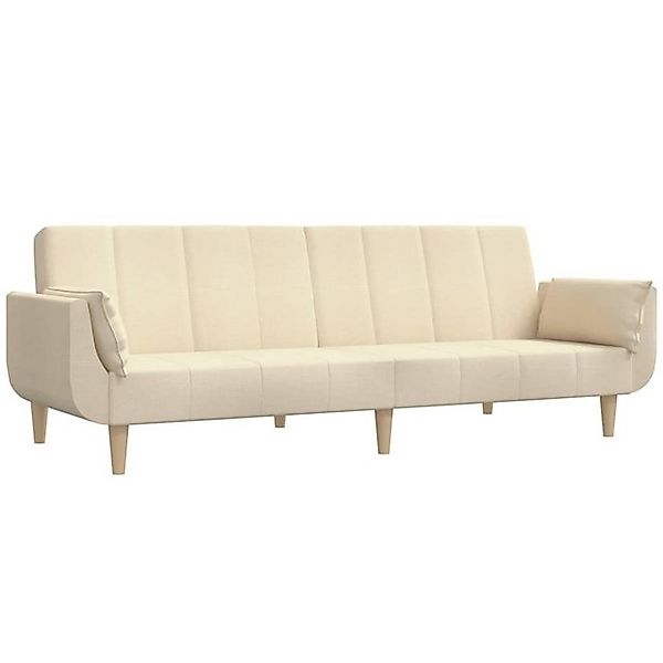 vidaXL Schlafsofa, Sofa 2-Sitzer mit 2 Kissen Creme Stoff günstig online kaufen