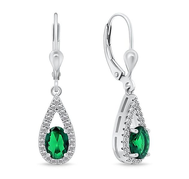 Brilio Silver Ohrring-Set Eindrucksvolle Silberohrringe mit grünen Zirkonen günstig online kaufen