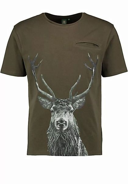 OS-Trachten T-Shirt Ebape Herren Kurzarmshirt mit Hirschkopf-Druck günstig online kaufen