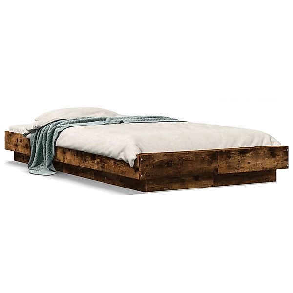 vidaXL Bettgestell Räuchereiche 75x190 cm Holzwerkstoff 3281249 günstig online kaufen