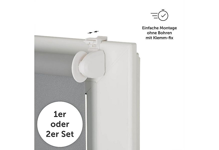 Doppelrollo Verdunklungsrollo - Klemmfix ohne Bohren, Blumtal, Lichtschutz, günstig online kaufen