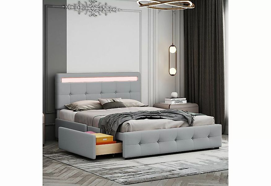 MODFU Bett Bett Kinderbett Jugendbett Gästebett 140 x 200 cm (mit Kopfteil günstig online kaufen