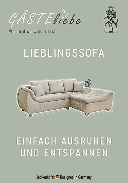 Jockenhöfer Gruppe Ecksofa "Genua L-Form, B: 250 cm", mit 2 Zierkissen günstig online kaufen