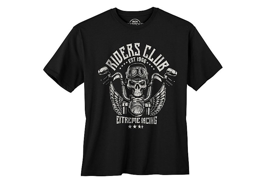 Iron Stitch Print-Shirt Iron Stitch Übergrößen T-Shirt schwarz Riders Club günstig online kaufen
