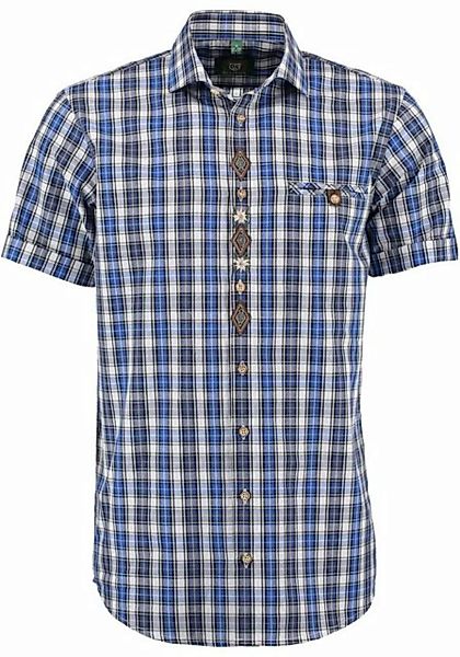 OS-Trachten Trachtenhemd Traioc Herren Kurzarmhemd mit aufgesetzter Brustta günstig online kaufen
