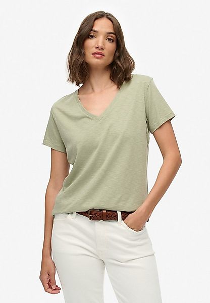 Superdry T-Shirt STUDIOS SLUB EMB VEE TEE Baumwollmischung, relaxed fit günstig online kaufen