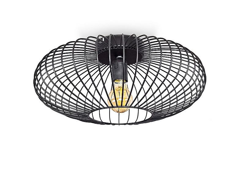 hofstein Deckenleuchte »Pieris« Deckenlampe aus Metall in Schwarz, ohne Leu günstig online kaufen