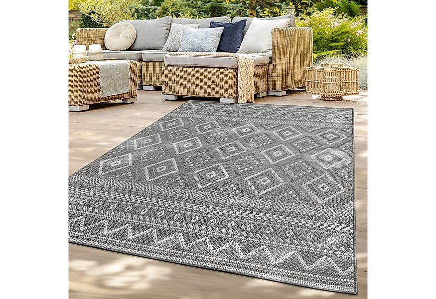 TT Home Teppich, rund, Höhe: 4 mm, In-& Outdoor Teppich Wetterfest Balkon K günstig online kaufen