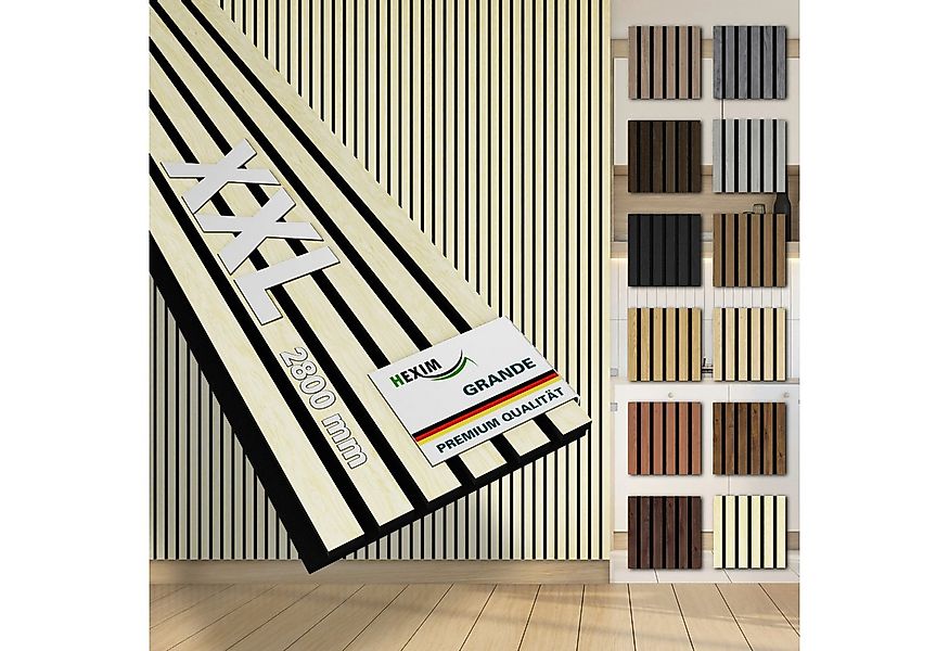 Hexim Wandpaneel, (Akustikpaneele 280x30cm Holz Grande - XXL Holzpaneele Pl günstig online kaufen