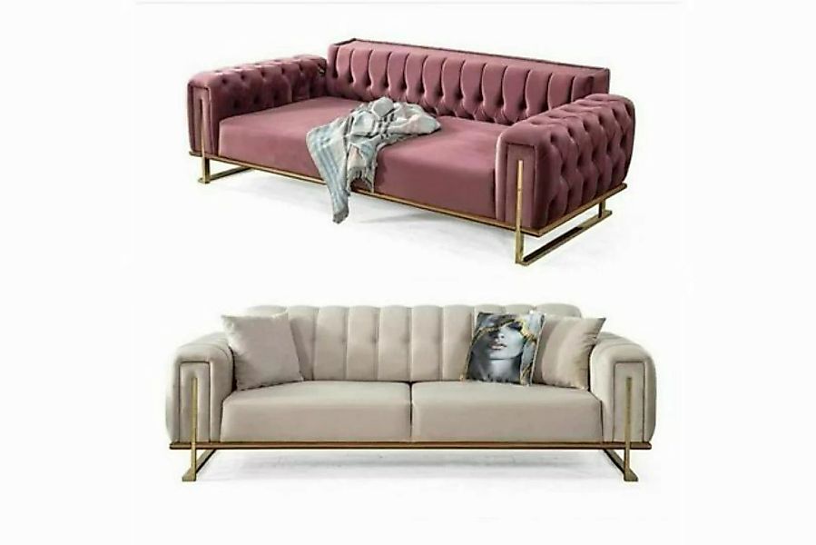 Xlmoebel Sofa Luxuriöses Designer Chesterfield Sofa mit 2 Polstercouchen fü günstig online kaufen