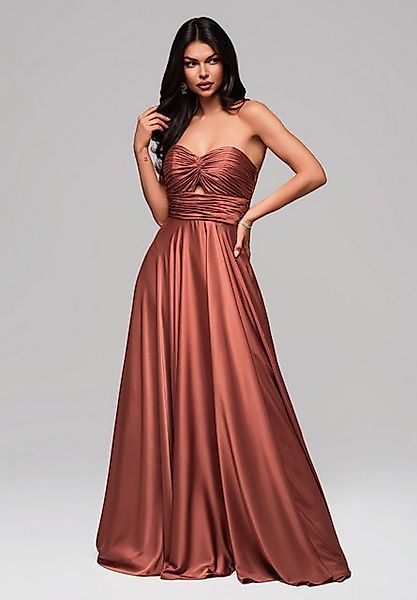 OMBRE Abendkleid Schulterfreies Satinkleid günstig online kaufen