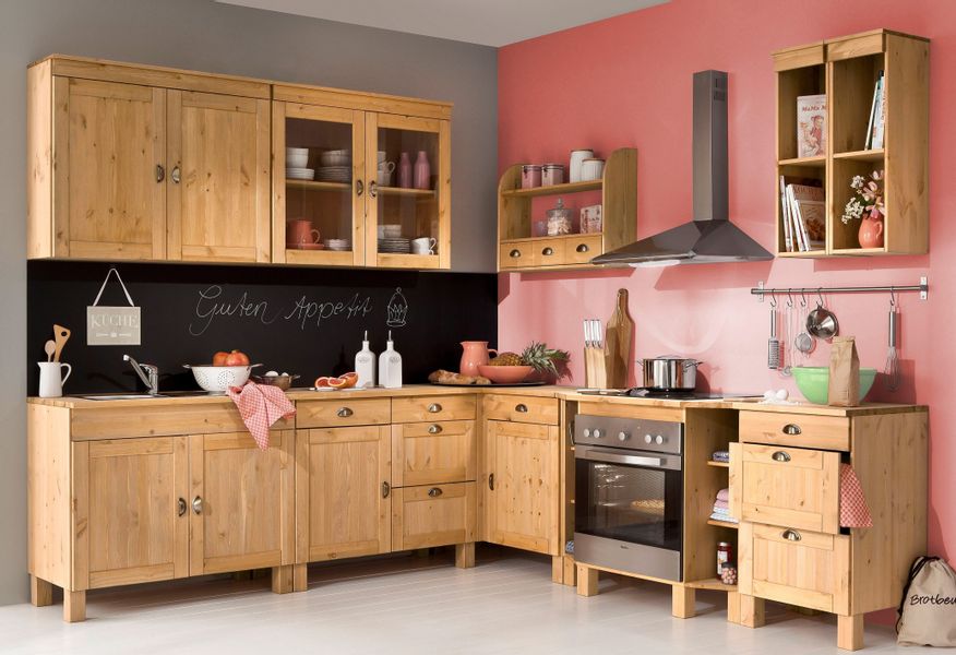 Home affaire Herdumbauschrank "Oslo" 100 cm breit, in 2 Tiefen, massiver Ki günstig online kaufen