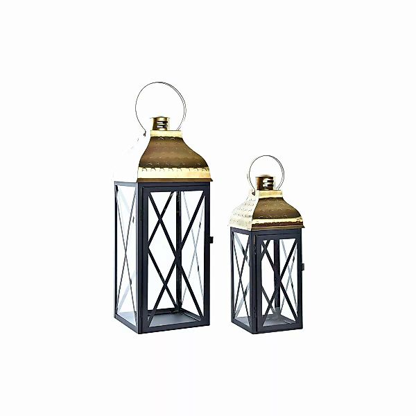 Lanterne Dkd Home Decor 2 Stücke Kristall Schwarz Golden Metall (19 X 19 X günstig online kaufen