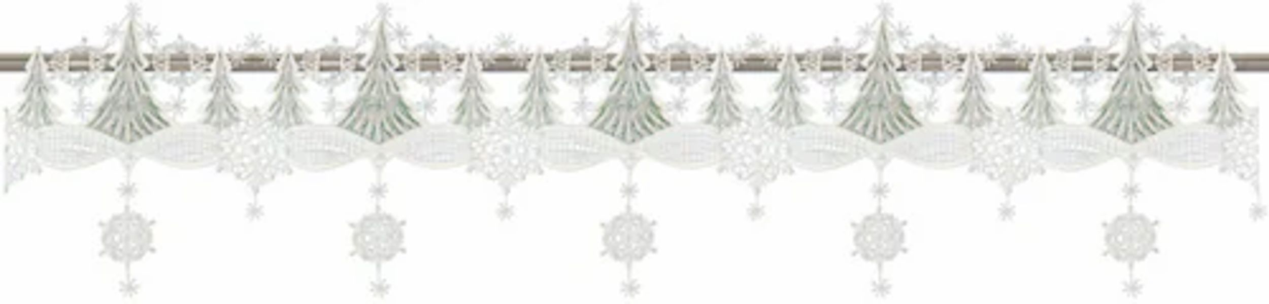 W. Reuter & Sohn - Plauener Spitze® Scheibengardine »Winterwald« Stangendur günstig online kaufen