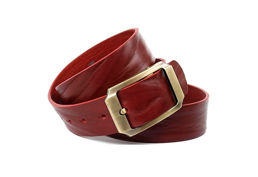 Anthoni Crown Ledergürtel Eindrucksvoller Gürtel mit Schließe in altmessing günstig online kaufen