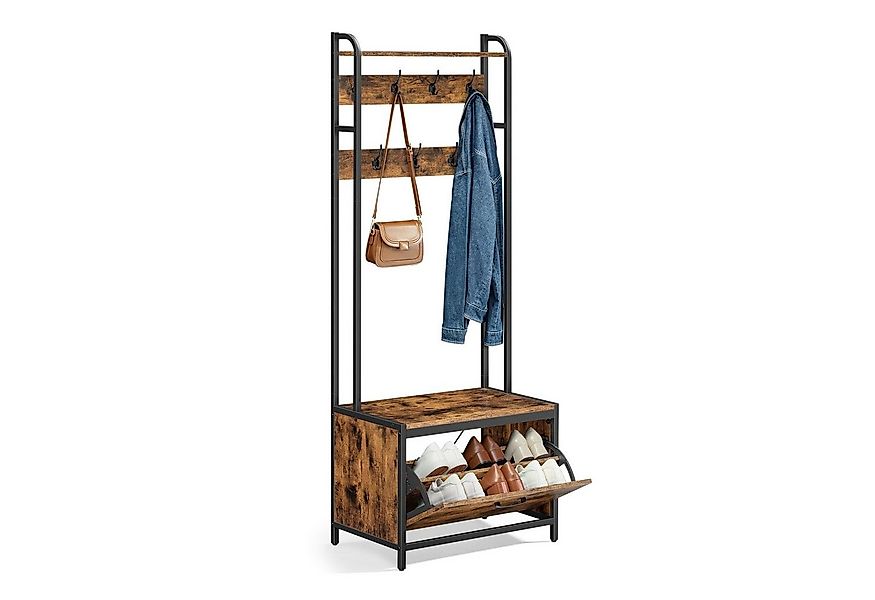 VASAGLE Garderobenständer Garderobe, mit Sitzbank, 30 x 85 x 180 cm günstig online kaufen