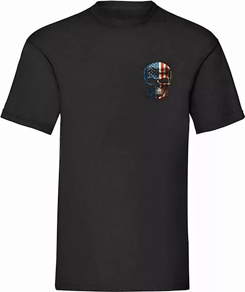Banco T-Shirt Herren T-Shirt mit Totenkopf USA (30) Aufdruck aus 100% Baumw günstig online kaufen
