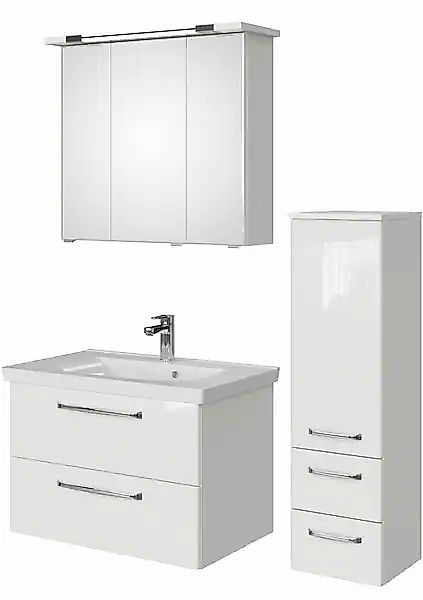 Saphir Badmöbel-Set »Badmöbel-Set Trentino 3-tlg Mineralmarmorwaschtisch,LE günstig online kaufen