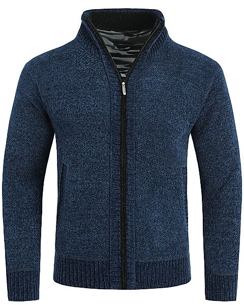 Allthemen Cardigan mit Stehkragen Uni Grobstrick günstig online kaufen