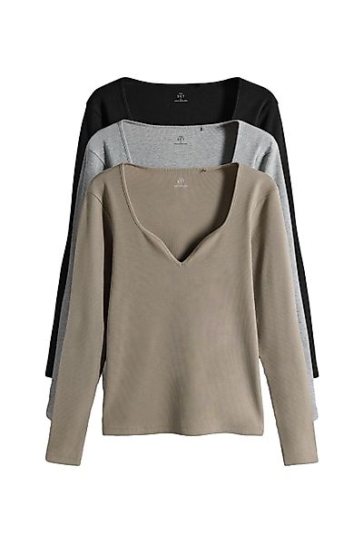 The Set Langarmshirt The Set gerippte günstig online kaufen