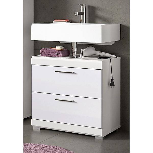 Inn.Furn Waschbeckenunterschrank in Weiß Hochglanz 60 cm Shawn günstig online kaufen