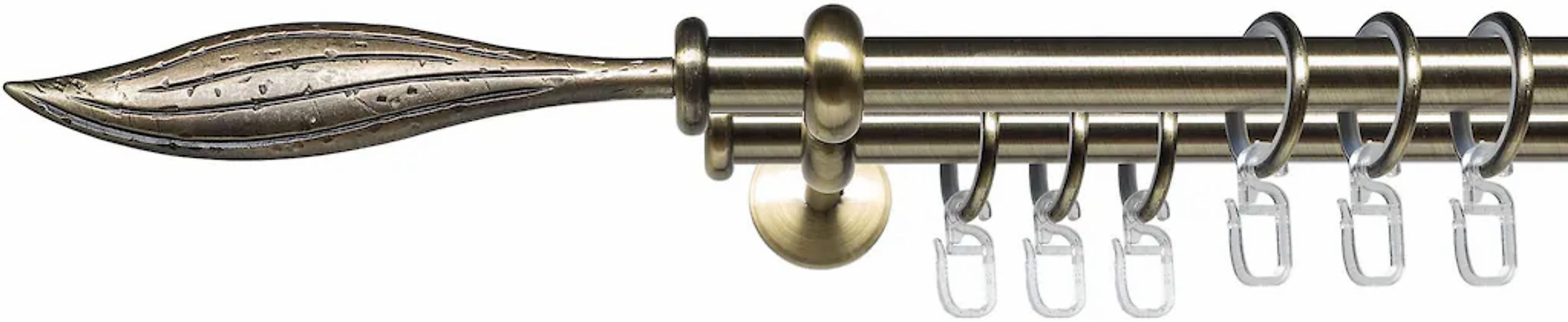 Liedeco Gardinenstange "Esp Blatt" Ø 16 mm 2 läufig-läufig Fixmaß günstig online kaufen