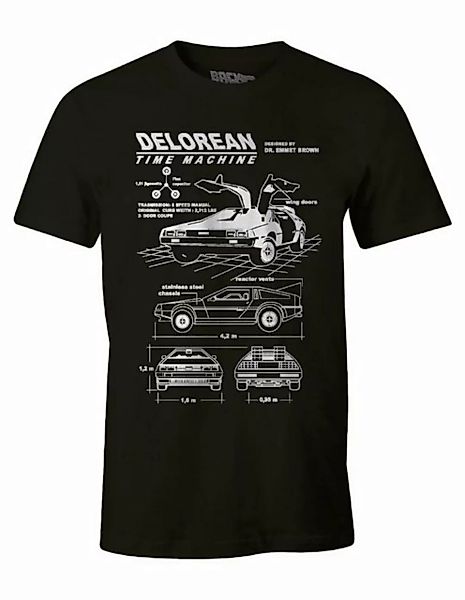 Zurück in die Zukunft T-Shirt Delorean Blueprint günstig online kaufen