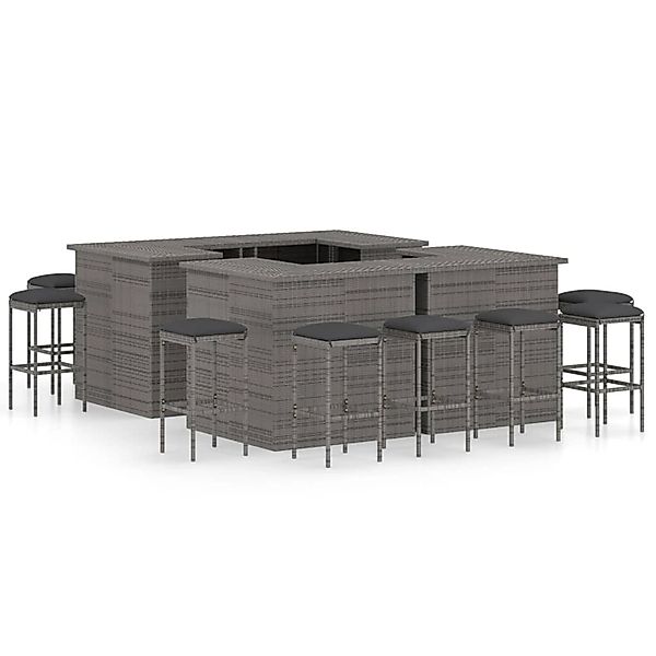 vidaXL Gartenlounge-Set 16-tlg. Gartenbar-Set mit Kissen günstig online kaufen