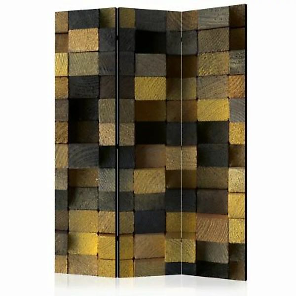 artgeist Paravent Wooden cubes [Room Dividers] mehrfarbig Gr. 135 x 172 günstig online kaufen