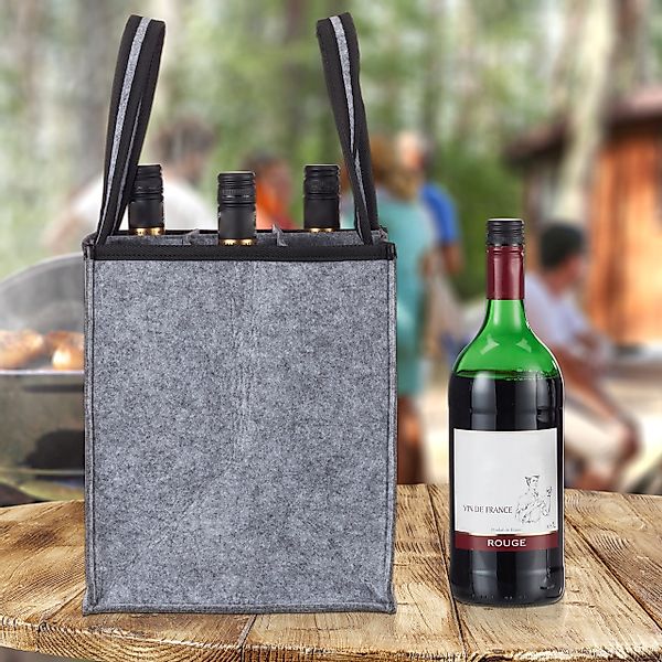 relaxdays Tragetasche 2 x Flaschentasche Filz günstig online kaufen