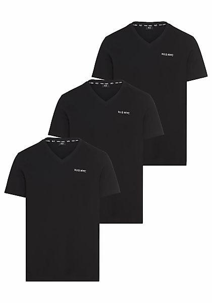 H.I.S V-Shirt, (3-er Pack), Kurzarm, Slim Fit, aus Baumwolle günstig online kaufen