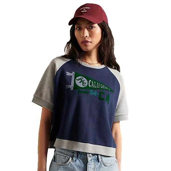 Superdry Collegiate Colourblock Kurzarm T-shirt XL Pilot Mid Blue günstig online kaufen
