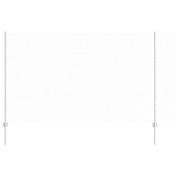 vidaXL Zaun mit Pfosten Silber 1,4 x 25 m Stahl 3337007 günstig online kaufen