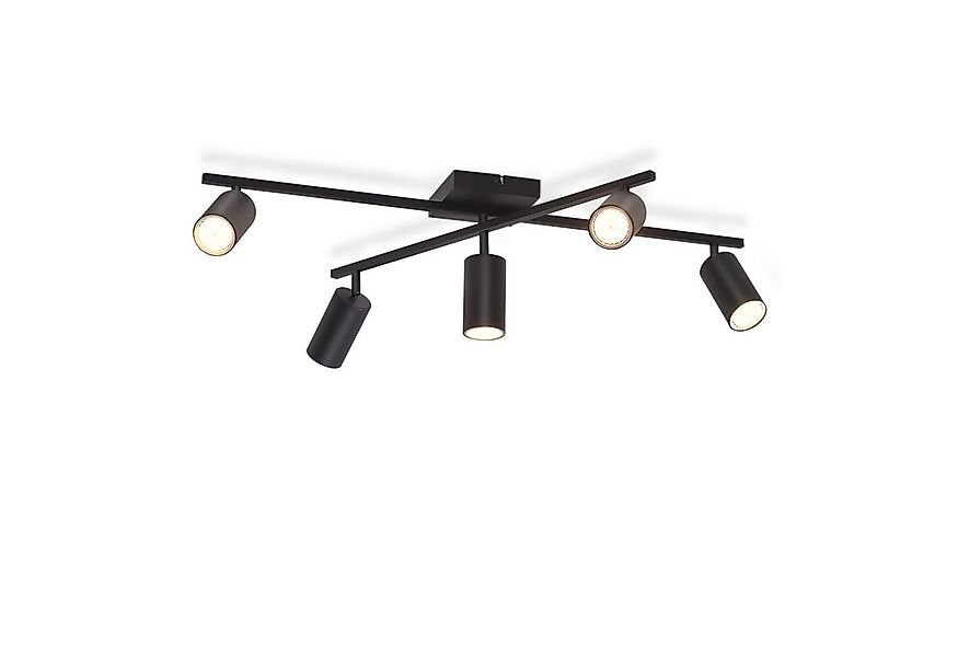 Nettlife Deckenstrahler Schwarz 5 flammig Deckenlampe GU10 modern Schwenkba günstig online kaufen