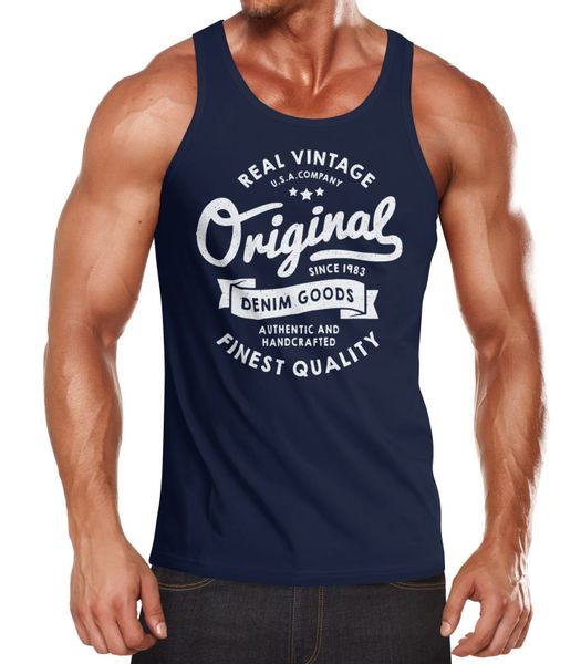 Neverless Tanktop Herren Tank-Top Original Denim günstig online kaufen