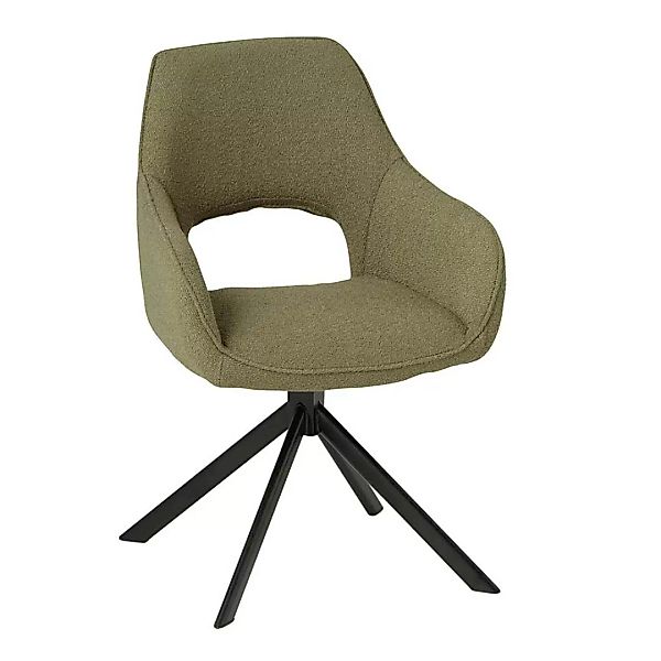 Esstisch Stühle mit Rückenausschnitt in Graugrün Schwarz (2er Set) günstig online kaufen