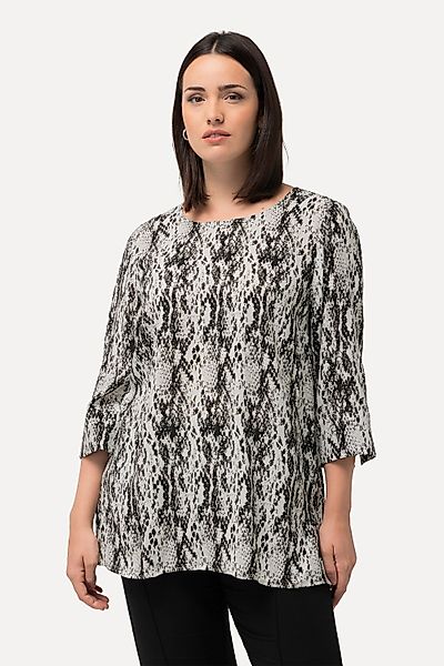 Ulla Popken Spitzenbluse Bluse Schlangendruck A-Linie günstig online kaufen