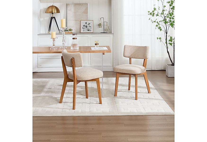 STILVORA 4-Fußstuhl mit gepolsterten Sitz,Küchenstuhl Gartenstuhl mit Holzb günstig online kaufen