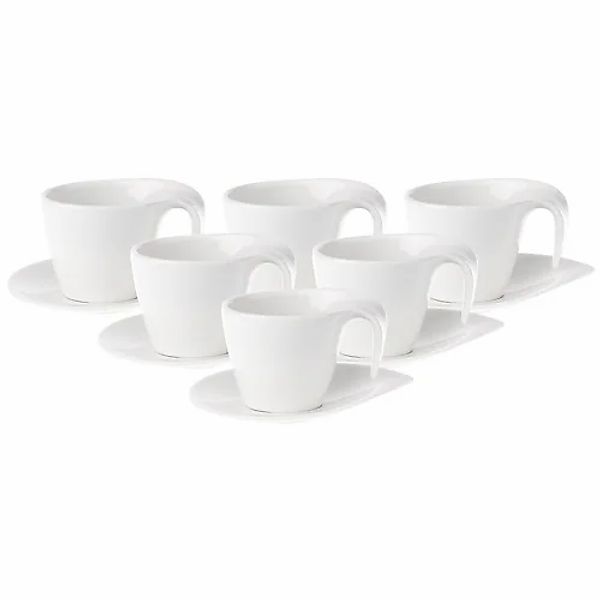 Villeroy & Boch Tasse »Kaffeetassen mit Untertassen Flow 200 ml 6er Set wei günstig online kaufen