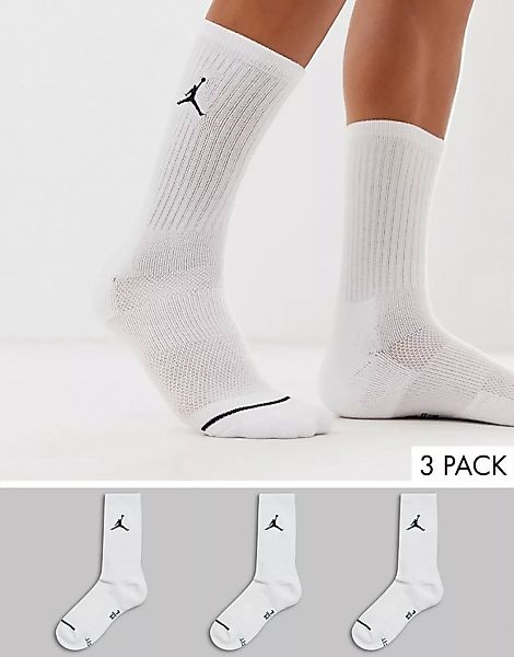 Nike – Jordan – 3er-Pack Socken in Weiß mit Logo günstig online kaufen