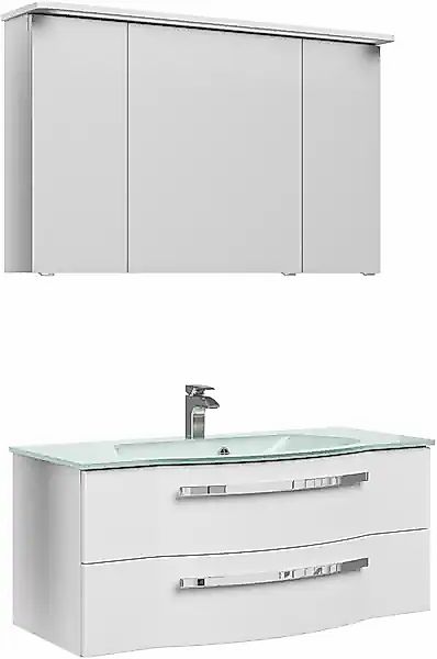 Saphir Badmöbel-Set »Serie 4005, vormontiert, Glaswaschbecken, Spiegelschra günstig online kaufen