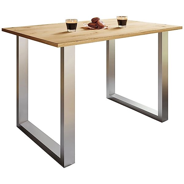 ebuy24 XonaU Esstisch 80x50 Eiche Dekor Silberfarben günstig online kaufen